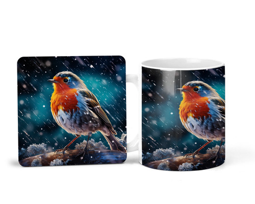 Christmas robin mug - robin,