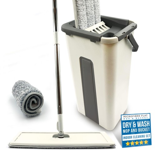 Flat mop and bucket - mop,