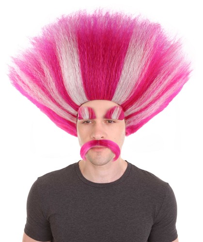 Kids pink troll king wig - kids,