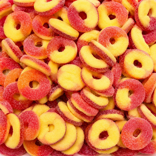 1kg fizzy sour - peach, rings