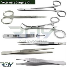 7 Pcs Veterinary Student Dissection Kit Surgical Instruments Minor Surgery Tools