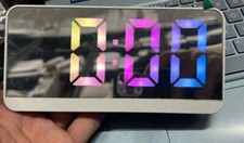 Digital LED Desk Alarm Clock Large LED Display Wall Clock Temperature Humidity