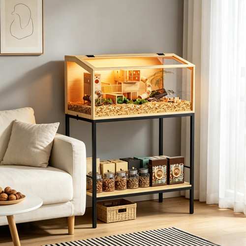 Wooden hamster cage - wooden,