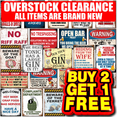 Funny metal signs - metal, vintage