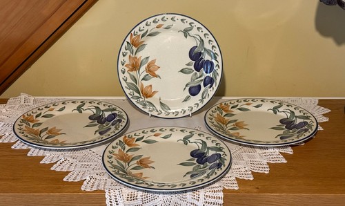Staffordshire tableware plums - tableware,