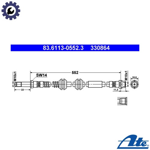 Brake hose 6113 0552 for - hose,