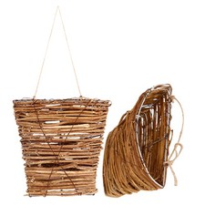  2 Pcs Hand Woven Storage Basket Hanging Flower Baskets for Outdoors