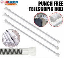 Telescopic Net Voile Tension Curtain Rail Pole Rod Spring Loaded Extendable Rods