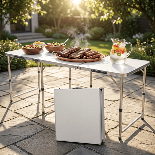 6ft aluminum folding table - folding, 3