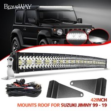 42" LED Light Bar + mounting brackets to fit Suzuki Jimny 99 - 19 mounts roof 