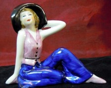Figurine Bathing Beauty Sexy Hat Art Deco-German Style Art Nouveau Style Porcela