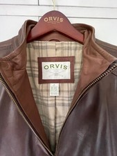 Orvis Mens Leather Jacket Medium