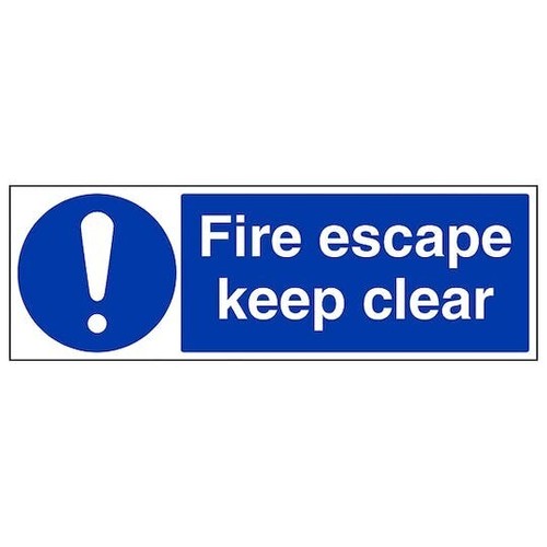 Fire escape keep clear - clear", self
