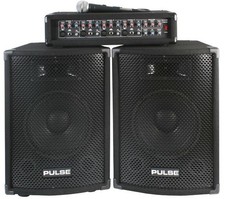 Pulse PMH200KIT 200W DJ PA System Kit Package Speakers & Mixer/Amp + mic/cables