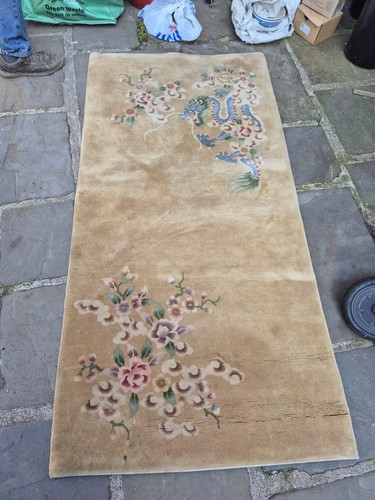 Chinese vintage wool rug - rug, with