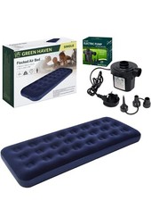 Single Blow up Camping bed + AC Electric Air pump  Waterproof