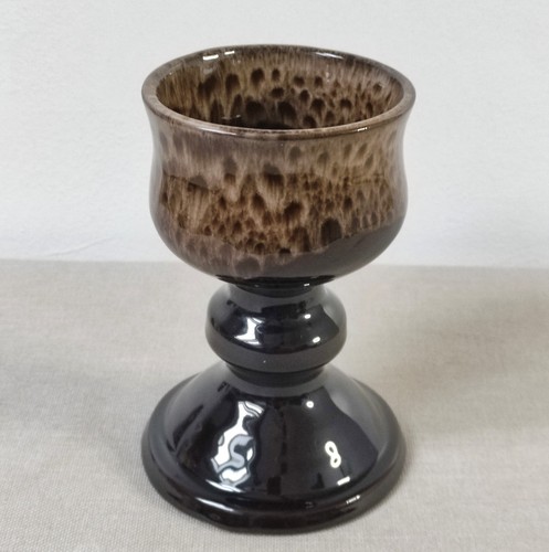 Brown ceramic goblet with - ceramic,