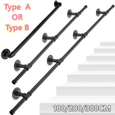 100cm-300cm Handrail Stair Rail Grab Balustrade Metal Staircase Banister Bar UA