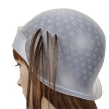 Silicone Hair Coloring Highlighting Cap Reusable Hat for Hairdressing HighligDF