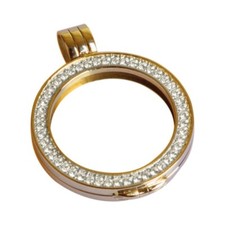 Quoins Coin Disc Holder in Stainless Steel QHO-06G Size M Color Gold 