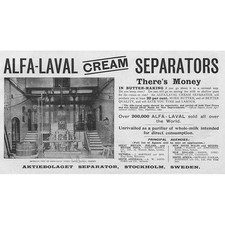 ALFA-LAVAL CREAM SEPARATORS - Edwardian Advertisement 1901