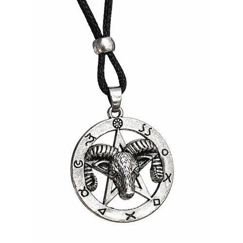 Ram skull pentagram necklace - ram, |