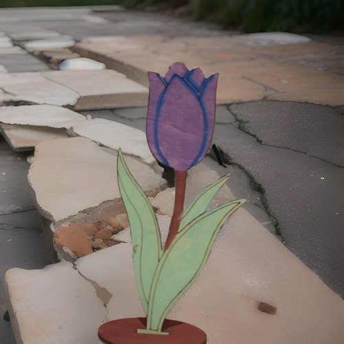 Handcrafted wooden tulip - handcrafted,