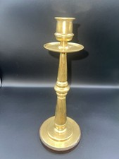 Stunning Large Brass Candle Holder Church Candlestick Stone Base Heavy Quality