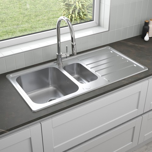 Inset stainless steel kitchen - steel,