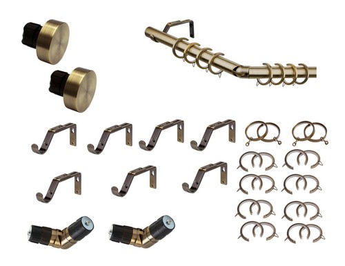 Bay window curtain pole set - pole,
