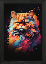 Colorful Persian Cat Framed