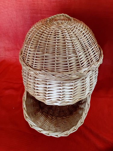 Vintage tiered wicker - vintage, storage