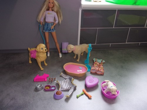 Barbie doll with dogs - barbie, one