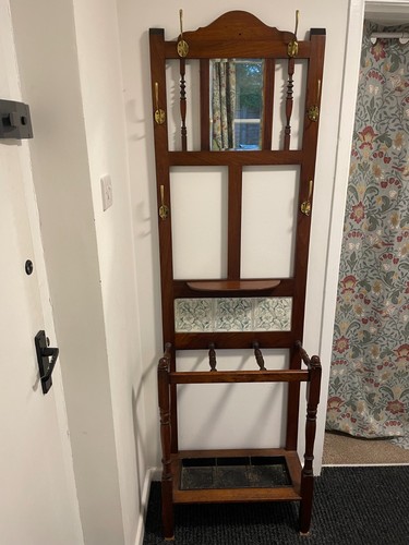 Edwardian solid oak hall - solid,