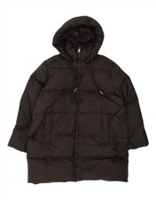 ZARA Mens Loose Fit Hooded Padded Jacket UK 36 Small Black MT14