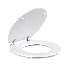 Beldray Wooden Toilet Seat with Lid Durable Stainless Steel Hinge Easy to Clean