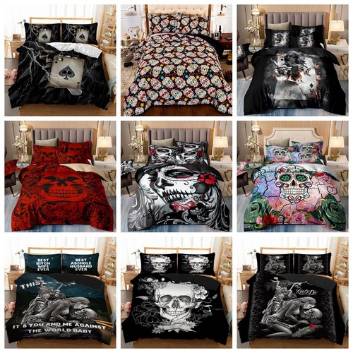 Gothic skull duvet quilt cover - gothic,