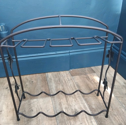 Vintage wrought iron wine - wrought, rack