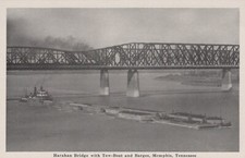 Harahan Bridge with Tow Boat