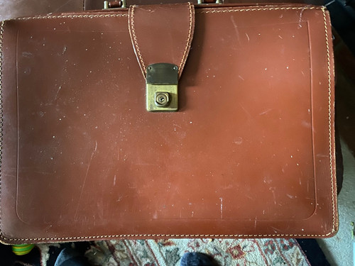 Leather briefcase real - briefcase,