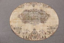 Bedroom Rug, Antique Rug, Cute Rug, 5x5.2 ft Area Rug, Turkish Rug, Vintage Rug