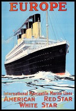 Europe American Red Star White Star Cruise Line RMS Olympic Ship  Poster Print