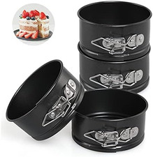 Cake Tins for Baking, 4 Inch Mini Springform Cake Tin Set Small Cheesecake Tins 