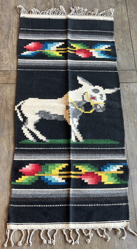 Hand woven wool rug - woven, wall