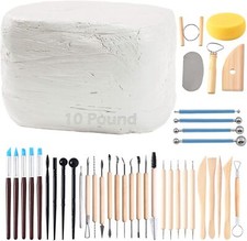 10LB Air-Dry Modeling Clay Kit with 40-Piece Pottery Tools