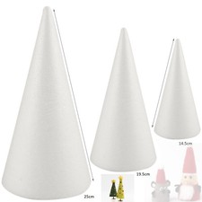 Solid Polystyrene Cone for Art Projects Wedding Party Decoration 14.5-25cm