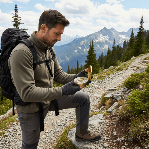 Brass material outdoor compass - material,