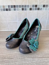 Joe Browns Crystal Flower Glitter Chunky Mid Heel Shoes Size 6 UK- Never Worn