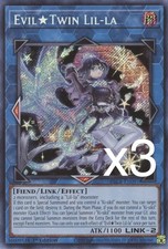 3X Yugioh Evil Twin Lil-la BLCR-EN097 Secret Rare 1st Edition NM