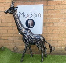METAL GIRAFFE GARDEN STATUE, 104 CM HIGH GIRAFFE GARDEN SCULPTURE